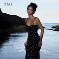 Summer INS French Temperament Slim Backless Polka Dot Halter Dresses