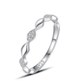 New Fashion 925 Sterling Silver Rhombus Micro Inlay Diamond Index Finger Stacking Ring for Women