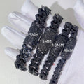 Rapper Jewelry Hip Hop Sterling Silver 8MM 10MM 13MM 15MM Black Moissanite Iced Out Cuban Bracelet