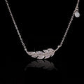 CAOSHI Luxury Jewelry Silver Plated Micro Pave Zircon Crystal Romantic Feather Pendant Wedding Choker Necklaces for Women