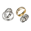 Hot Style Gold Plated Stainless Steel High-End Ring Individual Fashion Single Row with Diamond Inset