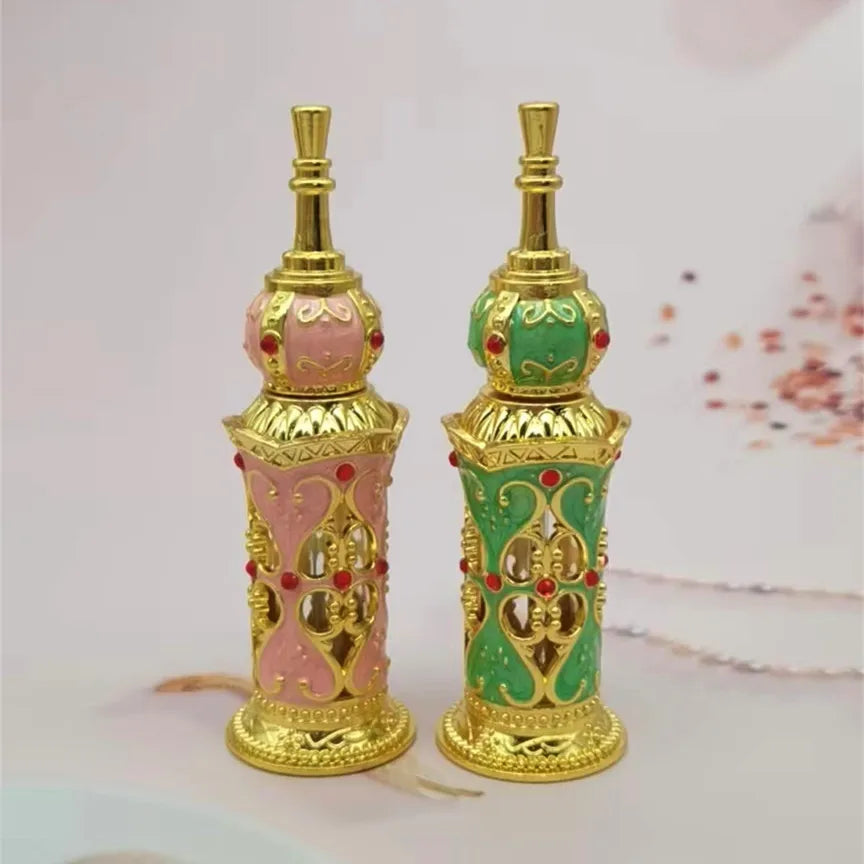 Stock Luxury 12ml Empty Fancy Cube Spiral Neck Perfume Essential Oil Bottle Round Glass Dropper Bottle