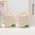 Custom Made Eco-friendly Recyclable Small Drawstring Cotton Package Bag Custom Logo Screen Printed Photo Frame Craft Stickers