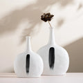 Trendy High-End Creative Home Decor Simple Small Mouth Ceramic Vase for Desktop Flower Arrangement Modern Matt Tabletop Vase
