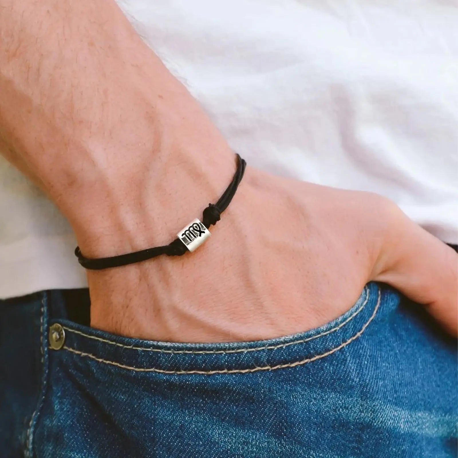 Men's Fashion Jewelry Sport Tennis Fine Geometric Beaded Zinc Alloy Wrap Bracelet Luxury DIY Metal Adjustable Gift