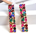 European and American Style Fashion Earrings Long Strip Color Vertical Diamond Jewelry Wholesale