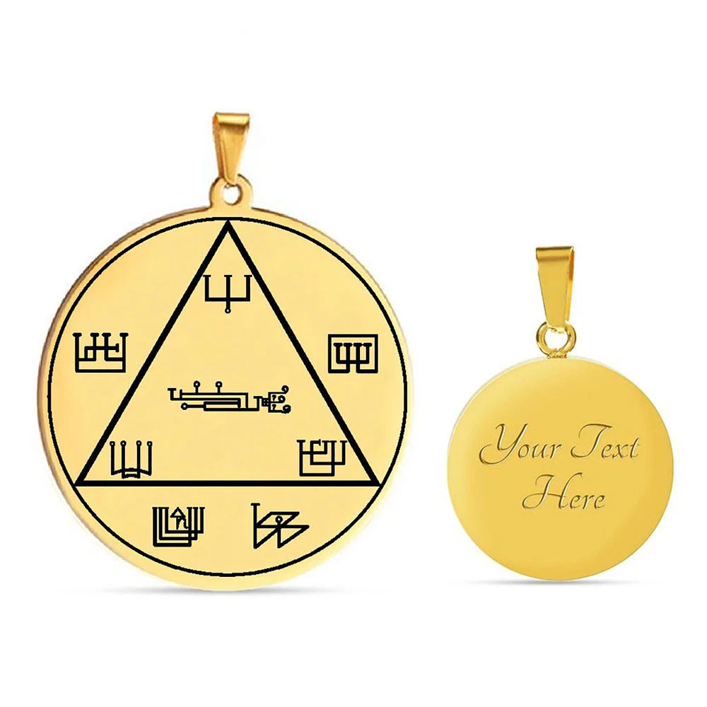HLSS94 Guardian Angel Nelchael to Ward off Bad Energies Slanderers Amulet Talisma Stainless Steel Laser Marking Pendant Necklace