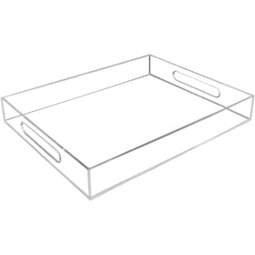 Clear Acrylic Serving Tray Vanity Table Tray Decorative Tray Organiser with Handles