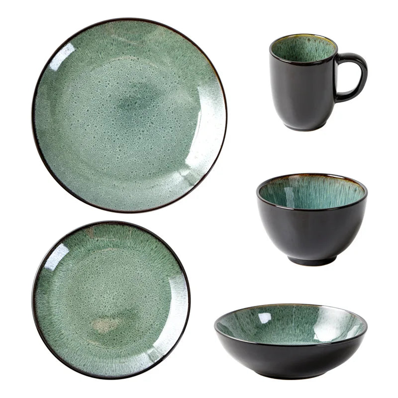 Wholesale European Fine Ceramic Tableware 5pcs Table Ware Set Dinnerware Sets With Crockery Dinner Sets Dishes&plates