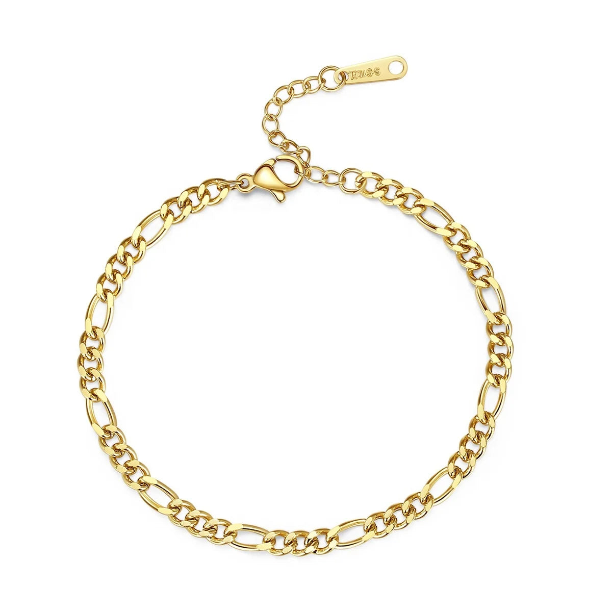 Simple Niche Lobster Clasp NK Chain 14k Gold Stainless Steel Figaro Chain Bracelet for Women