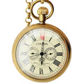 Antique Chain Mechanical Watches Hand Winding Brass Roman Mechanical Pocket Watches