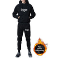 Custom Logo Men's Jogging Suit Hooded Track Chandal Hombre with Logo Autumn Solid Pattern Polyester/Cotton Plain Dyed