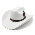 Fashion Chic Felt Cowgirl Hat Feather Western Cattlemen White cowboy hats in bulk Wholesale