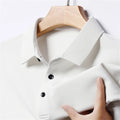 Men's Solid White Pique Polo Shirt Classic Short Sleeve Golf Shirt for Business Casual & Daily WearCustomizable Logo Available