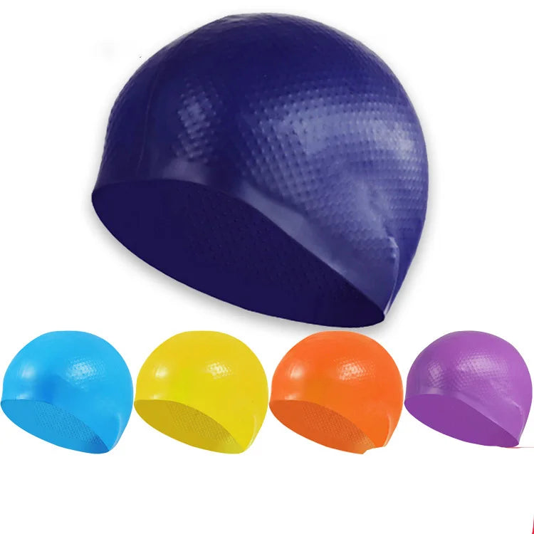 Silicone Swim Cap With Anti-slip Particle Elastomeric Swimming Caps Competition Training Swim Cap for Adults