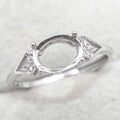 Sterling Silver 7*9mm Semi Mount Ring Frame Empty Blank Support Claw Setting S925 Base Holder Without Center Stone for DIY Inlay