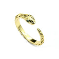 New Design Gold Color Plating Green Zircon Stone Eyes Snake Shape Open Size Adjustable Rings for Pretty Women Jewelry