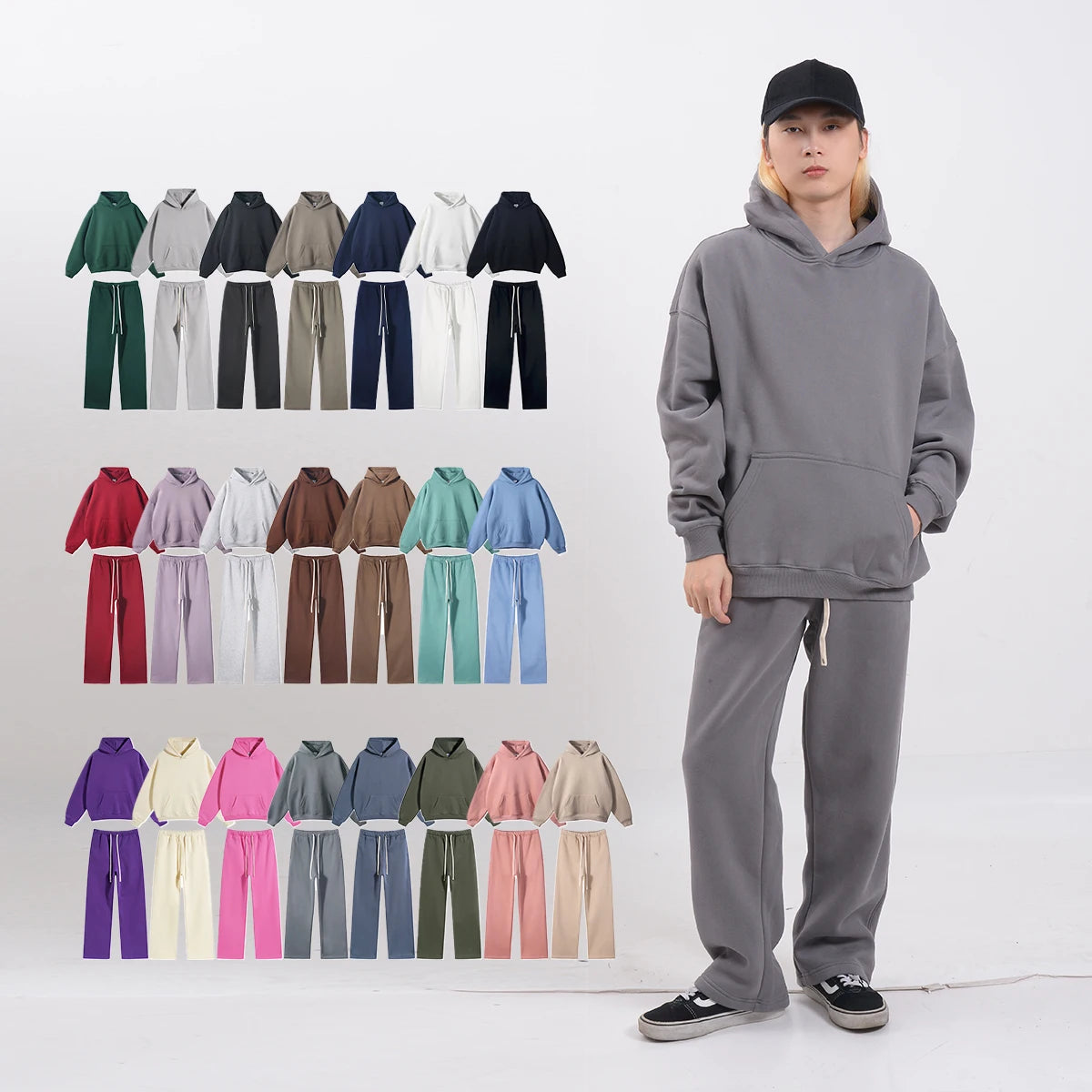 Xinglan Men's High Quality Cotton Thick Heavy French Terry Pullover Hoodie Custom Drop Shoulder Fleece Oversized for Winter