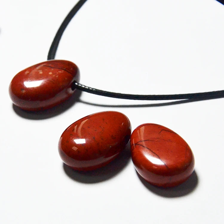 Miss Stone Small Moq Wholesale 30mm Oval Drop Red Jasper Pendant Natural Stone for Jewelry Necklace Making
