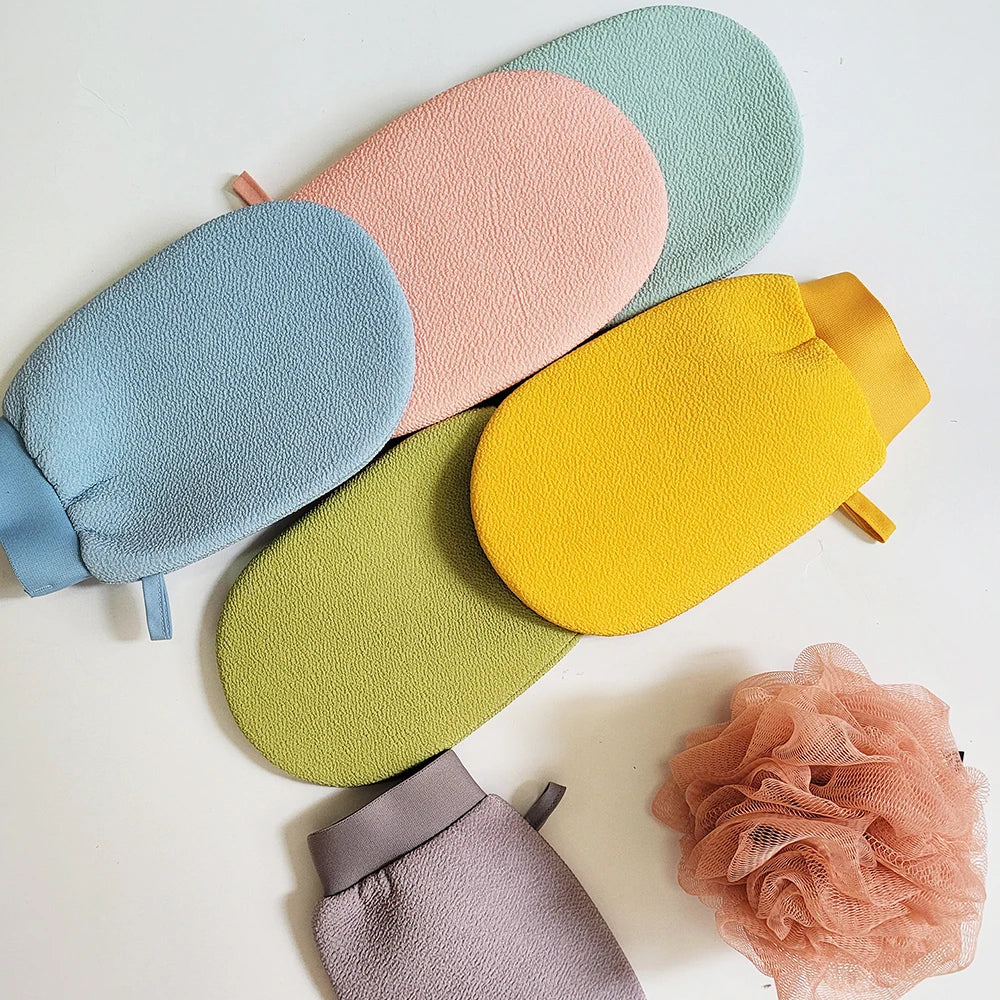 Viscose Bath Hammam Mitt Guante Exfoliante Pink Korean Exfoliate Shower Scrubber Fingerless Exfoliating Glove