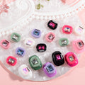 New Summer Sweet and Spicy Inlaid Diamond Heart Letter Color love Marbles Finished Resin Nail Decoration