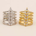 Jachon Hot Selling Zircon Copper Jewelry Simple Atmosphere Fashion Ring Gold Plated Zircon Ring Accessories