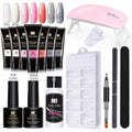 OEM/ODM 6 7 8 9 11 Pcs Nude Clear Pink White Poly Nail Extension Gel Kit