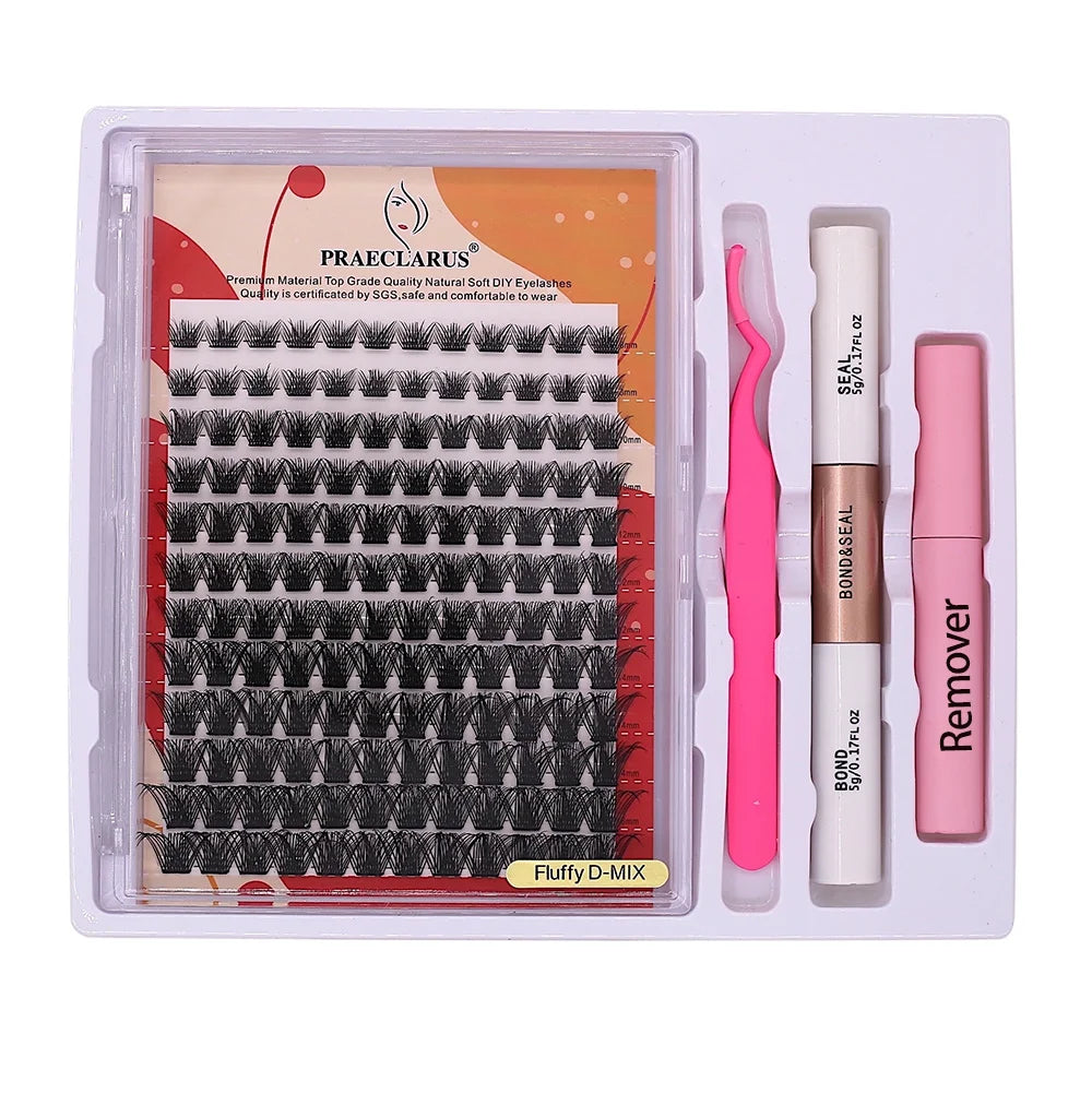 100% Handmade Private Label Eyelash Cluster Trays DIY Cluster Lashes Kit Eyelash Cluster Kit