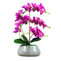 Phalaenopsis BLUE Flower with Pot Artificial Orchid Silk Flower Gift Wall Decor Crafts Phalaenopsis Simulation Flower with