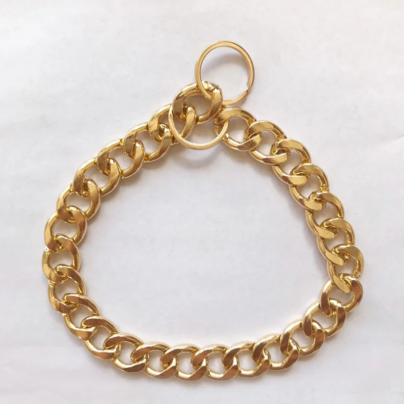 Pet Necklace Alloy Cross Chain Dog Collar for Dogs & Cats Wedding Gift Shiny Design Non-traction Rope Small/Medium/Large Sizes