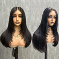 250% Density Straight Raw Brazilian HD Lace 5X5 Closure Wigs Cuticle Aligned Human Hair Black Women Deep Wave Style Transparent