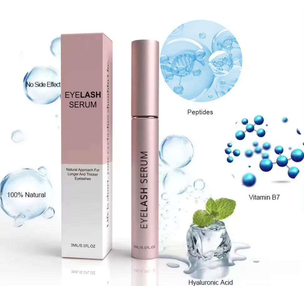 Natural Wholesale Custom Organic Vegan Eye Enhancer Grow Liquid Lash Boost Growth No Logo Eyelash Serum Private Label With Brush