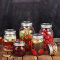 Factory Custom Clear Glass Mason Jar 4oz 8oz 16oz 32oz Wide Mouth With Screw Cap Hot Stamping Lid Handle for Kitchen Supplies
