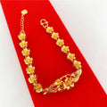 Big Plum Blossom Gold Plated Bracelet 3D Hard Gold PlatedJewelry Women's Korean Style Fashion New Product Accessories Jewelry
