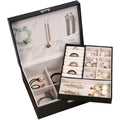 Fashion Double Layers Jewelry Storage Box Pu Jewelry Organizer Square Jewelry Organizers Boxes