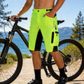WOSAWE Men Mountain Bike Shorts Breathable Loose Fit Bicycle Shorts for Outdoor Sports Fluorescent Green Trail Shorts
