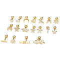 Wholesale Women Huggie Earrings with Zircon Jewelry Star Flower Designs Models Stainless Steel Stud Earring