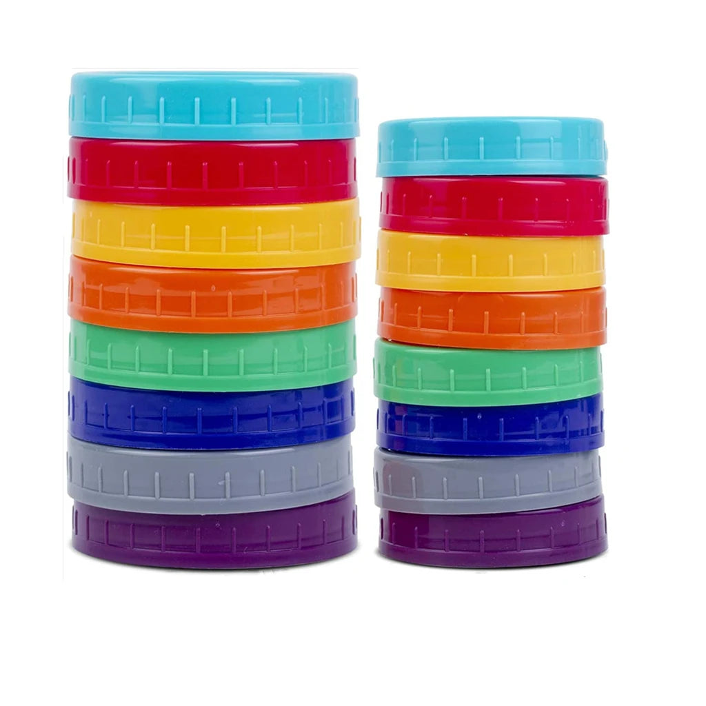 BPA Free 70mm 87mm Regular Mouth Plastic Screw Cap White Red Black Gold Colors for Mason Glass Jar Bottle Lids & Closures
