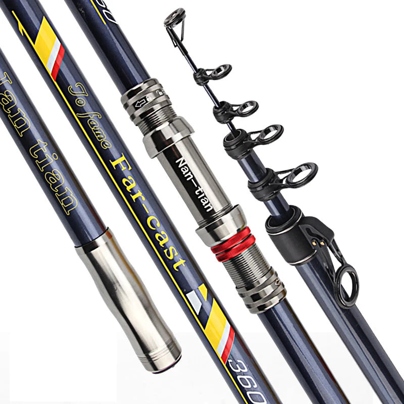 MR Telescopic Fishing Travel 3.6m 3.9m 4.2m 4.5m 5.4m Throwing Surfcasting Pole Telescopic Portable Remove Seat Sea Fishing Rod
