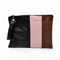 Women Wristlet Clutch Bags Vegan Leather Color Contrast Ladies Stylish Purse Evening Bag Medium Cosmetic Bag DOM1062013