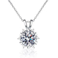 XMZ057 Women 925 Sterling Silver White Cubic Zirconia Snowflake Pendant Fashion Necklace Collarbone Chain Sterling Silver