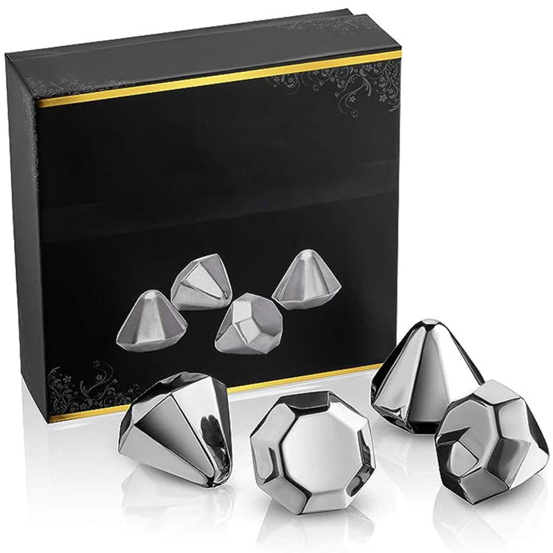 Diamond Type Whiskey Stones Reusable Stainless Steel Ice Cubes Whiskey Chilling Stones Whisky Ice Cube for Drink