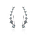 New Arrival Hot Selling 925 Silver Needle Stud Earrings with Shiny Crystal Fashionable Ladies' Jewelry Gift Wholesale