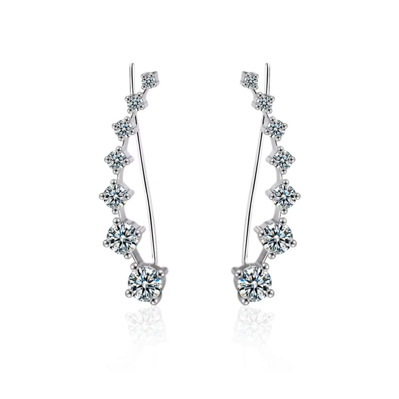New Arrival Hot Selling 925 Silver Needle Stud Earrings with Shiny Crystal Fashionable Ladies' Jewelry Gift Wholesale