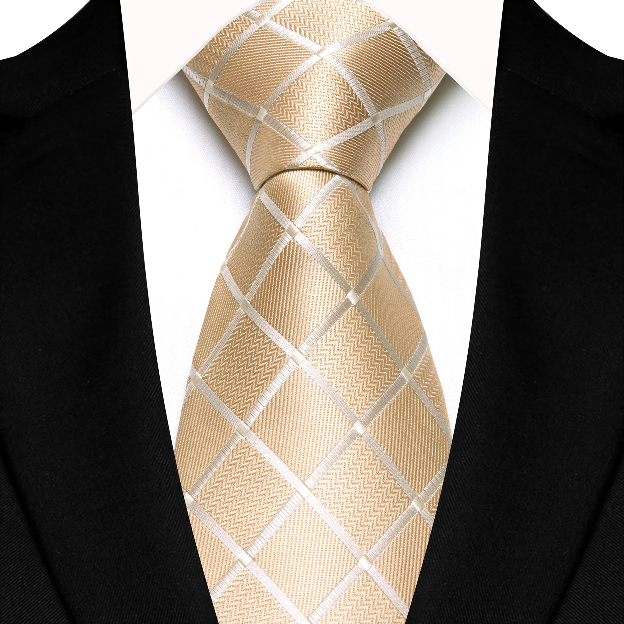 New Style Black Grey 8cm Silk Plaid Tie Men's Necktie Accessories Business Formal Occasion Party Office Gift