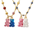 New Design Women Jewelry Stainless Steel Waterproof Chain Necklace Cute Little Bear Necklace Eye Necklace
