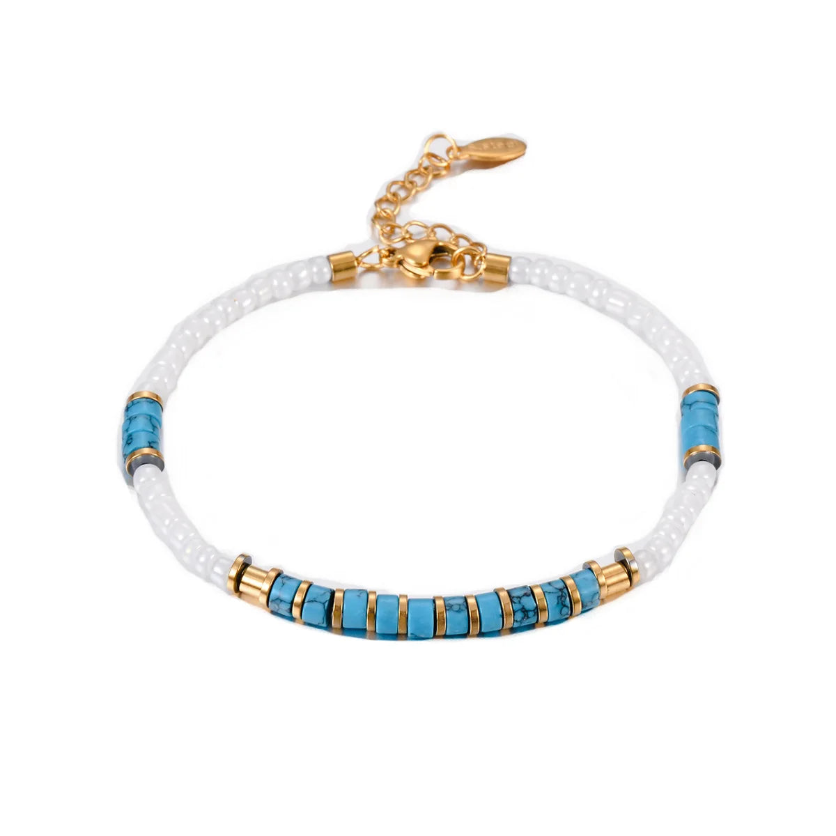 Fashion Best-selling Style Titanium Steel Turquoise Bracelet Natural Stone Bead Bracelet Jewelry Stainless Steel for Women