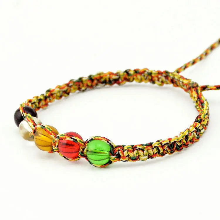 Handmade Five Lines Lucky Friendship Five Colors Rope Feng Shui Bracelet Jewelry