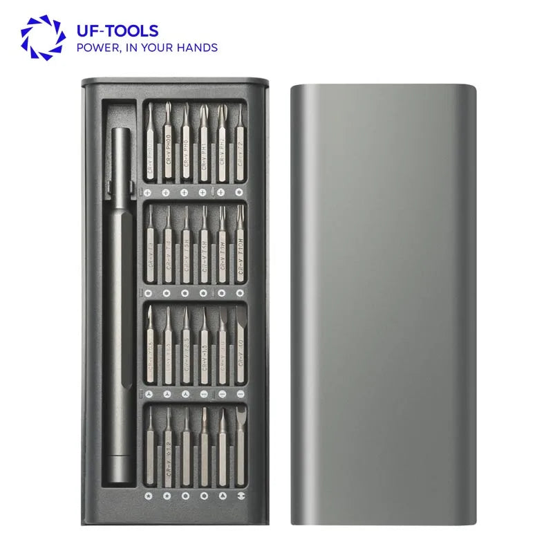 KS-840075 24in1 Precise Screwdriver Bits Set Magnetic Electronics Repair Tool ABS Box CRV Bits for Consumer Electronics Repair