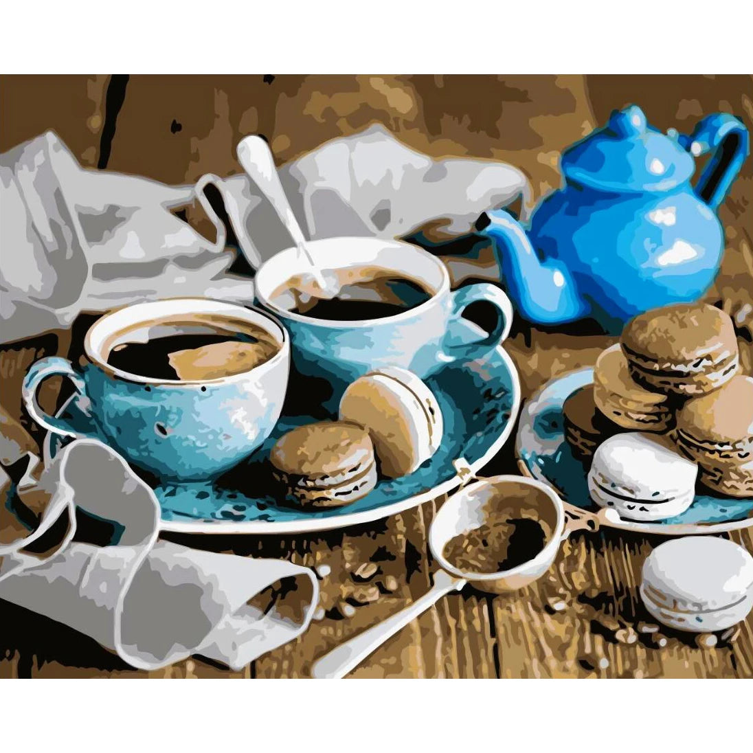 Oil Painting by Numbers Landscape DIY Frameless Acrylic Paints Handmade Gift Coloring Paint by Numbers Coffee Cup Decor for Home
